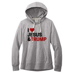 Trump Lover Gift I Love Jesus & Trump Women's Fleece Hoodie