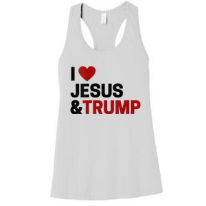 Trump Lover Gift I Love Jesus & Trump Women's Racerback Tank