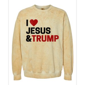 Trump Lover Gift I Love Jesus & Trump Colorblast Crewneck Sweatshirt