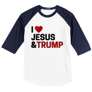 Trump Lover Gift I Love Jesus & Trump Baseball Sleeve Shirt