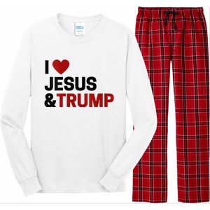 Trump Lover Gift I Love Jesus & Trump Long Sleeve Pajama Set