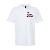 Trump Lover Gift I Love Jesus & Trump Softstyle Adult Sport Polo