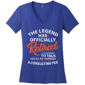 The Legend Has Retired Men Officer Officially Retirement Women's V-Neck T-Shirt