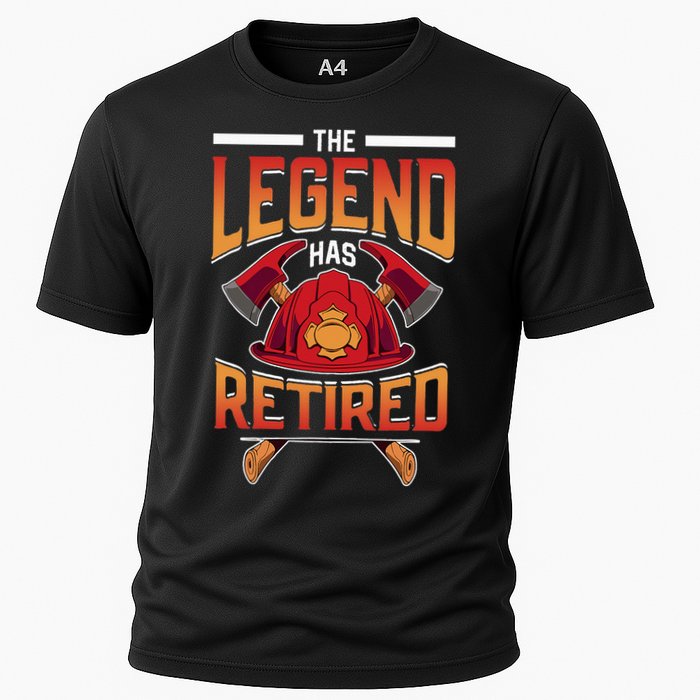 The Legend Has Retired Firefighter Fire Fighter Retirement Cooling Performance Crew T-Shirt