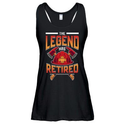 The Legend Has Retired Firefighter Fire Fighter Retirement Ladies Essential Flowy Tank