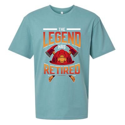 The Legend Has Retired Firefighter Fire Fighter Retirement Sueded Cloud Jersey T-Shirt