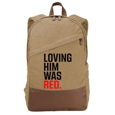 To Love Him Was Red Cotton Canvas Backpack