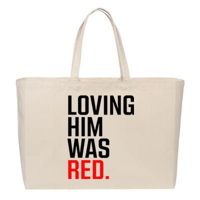 To Love Him Was Red Cotton Canvas Jumbo Tote