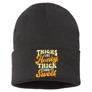 Thighs Like Honey Thick And Sweet Thick Thighs Sustainable Knit Beanie