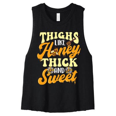 Thighs Like Honey Thick And Sweet Thick Thighs Women's Racerback Cropped Tank