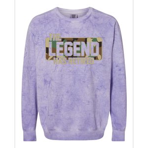 The Legend Has Retired Army Veteran Gift Colorblast Crewneck Sweatshirt