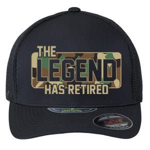 The Legend Has Retired Army Veteran Gift Flexfit Unipanel Trucker Cap