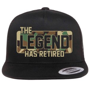 The Legend Has Retired Army Veteran Gift Flat Bill Trucker Hat