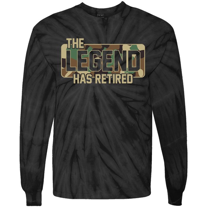 The Legend Has Retired Army Veteran Gift Tie-Dye Long Sleeve Shirt