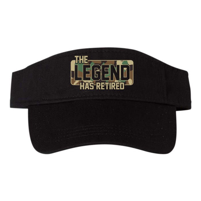 The Legend Has Retired Army Veteran Gift Valucap Bio-Washed Visor