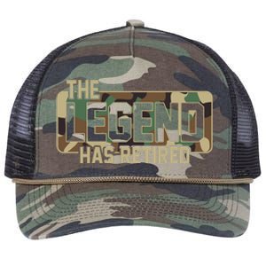 The Legend Has Retired Army Veteran Gift Retro Rope Trucker Hat Cap