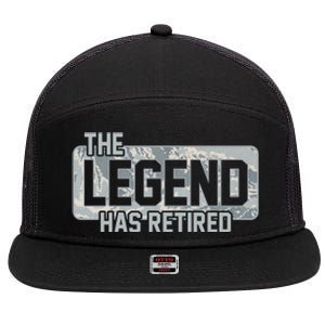 The Legend Has Retired Air Force Veteran Gift 7 Panel Mesh Trucker Snapback Hat