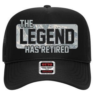 The Legend Has Retired Air Force Veteran Gift High Crown Mesh Back Trucker Hat