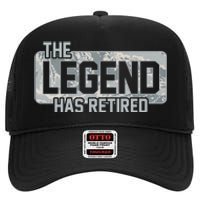 The Legend Has Retired Air Force Veteran Gift High Crown Mesh Back Trucker Hat