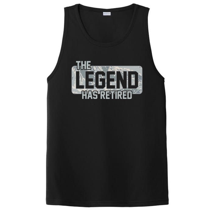 The Legend Has Retired Air Force Veteran Gift PosiCharge Competitor Tank