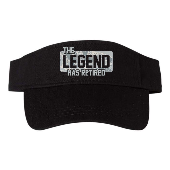 The Legend Has Retired Air Force Veteran Gift Valucap Bio-Washed Visor