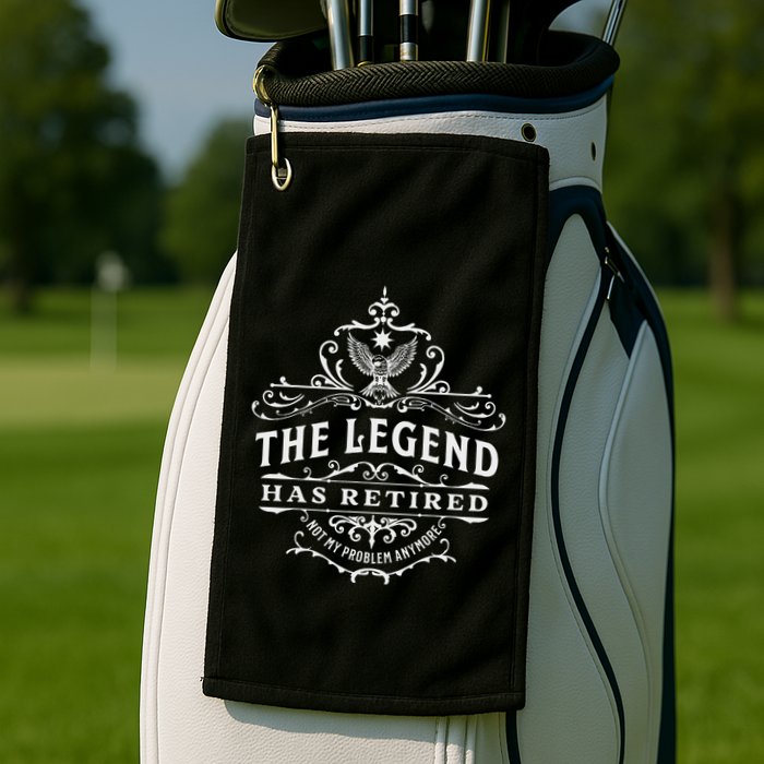 The Legend Has Retired Not My Problem Anymore Golf Towel