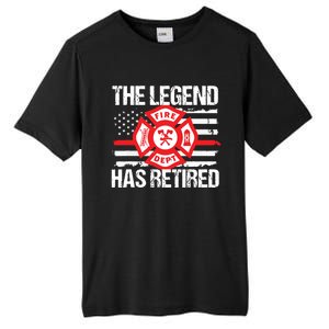 The Legend Has Retired Firefighter Retirement Party Gift Tall Fusion ChromaSoft Performance T-Shirt