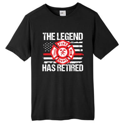 The Legend Has Retired Firefighter Retirement Party Gift Tall Fusion ChromaSoft Performance T-Shirt