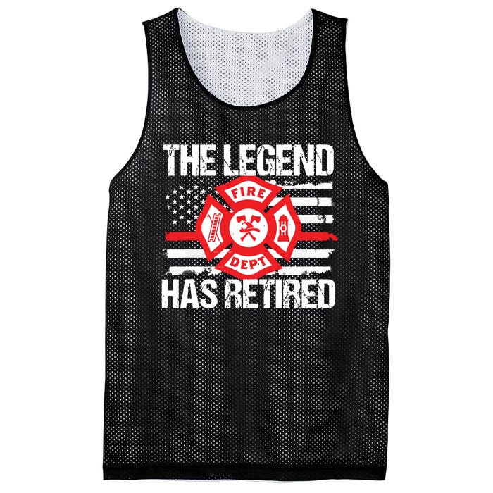 The Legend Has Retired Firefighter Retirement Party Gift Mesh Reversible Basketball Jersey Tank