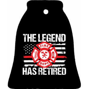 The Legend Has Retired Firefighter Retirement Party Gift Ceramic Bell Ornament