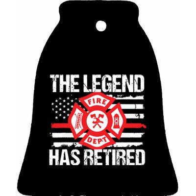 The Legend Has Retired Firefighter Retirement Party Gift Ceramic Bell Ornament