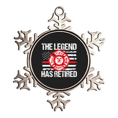 The Legend Has Retired Firefighter Retirement Party Gift Metallic Star Ornament