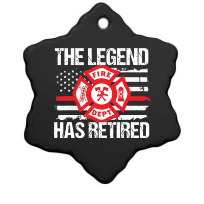 The Legend Has Retired Firefighter Retirement Party Gift Ceramic Star Ornament