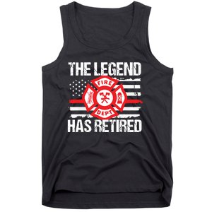 The Legend Has Retired Firefighter Retirement Party Gift Tank Top