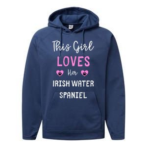 This Loves Her Irish Water Spaniel Gift Performance Fleece Hoodie