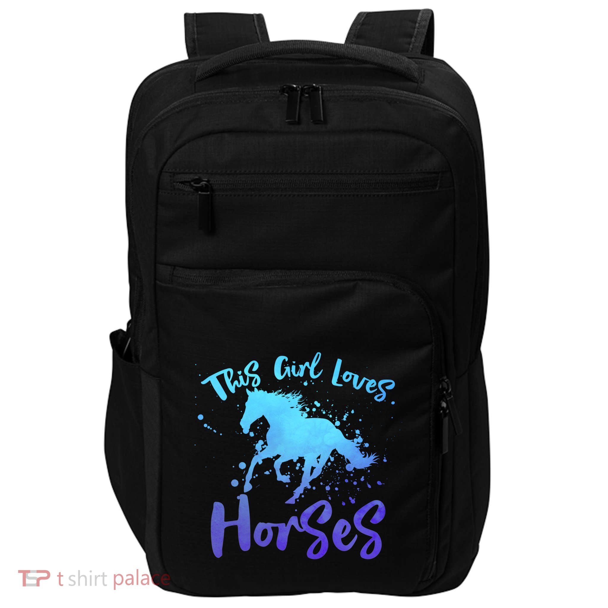 This Loves Horses Horseback Riding Equestrian Rider Mom Gift Impact Tech Backpack