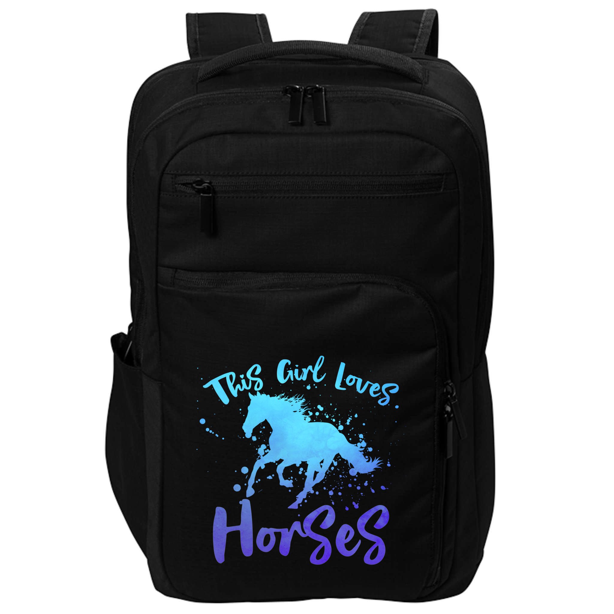 This Loves Horses Horseback Riding Equestrian Rider Mom Gift Impact Tech Backpack