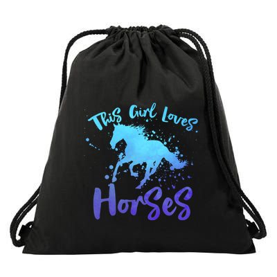This Loves Horses Horseback Riding Equestrian Rider Mom Gift Drawstring Bag