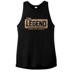 The Legend Has Retired Marine Veteran Marine Corps Ladies PosiCharge Tri-Blend Wicking Tank