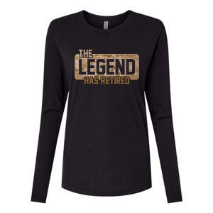 The Legend Has Retired Marine Veteran Marine Corps Womens Cotton Relaxed Long Sleeve T-Shirt