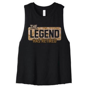 The Legend Has Retired Marine Veteran Marine Corps Women's Racerback Cropped Tank