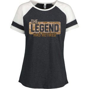 The Legend Has Retired Marine Veteran Marine Corps Enza Ladies Jersey Colorblock Tee