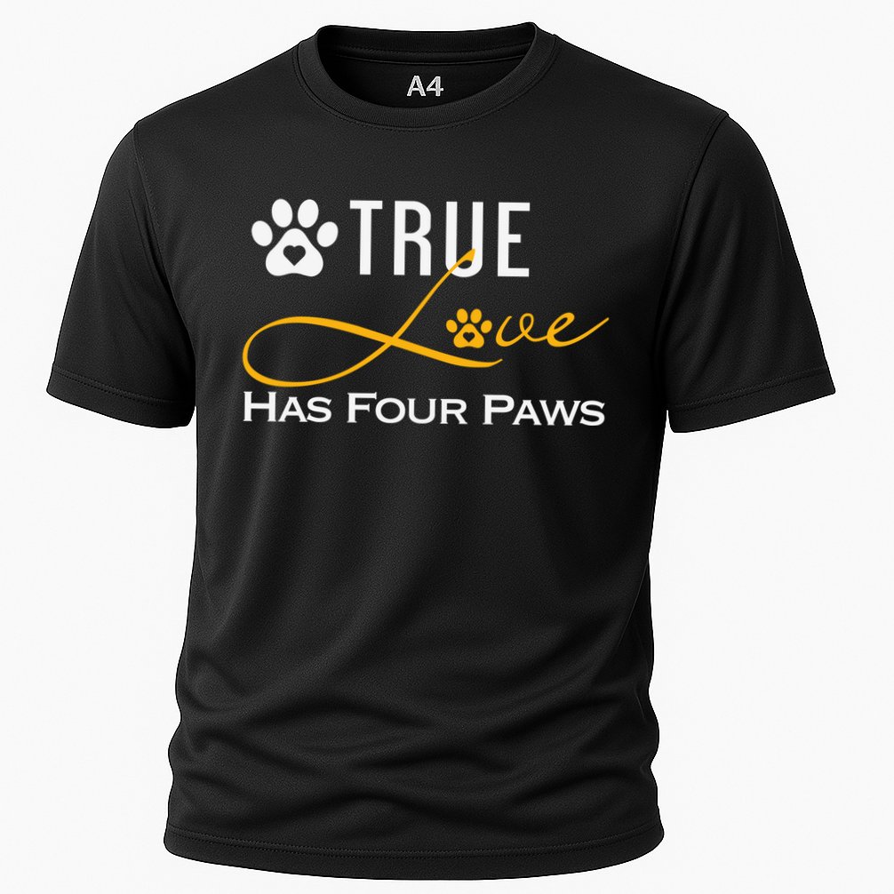 True Love Has Four Paws Funny Dogs Cats Valentine Gift Performance Shirt