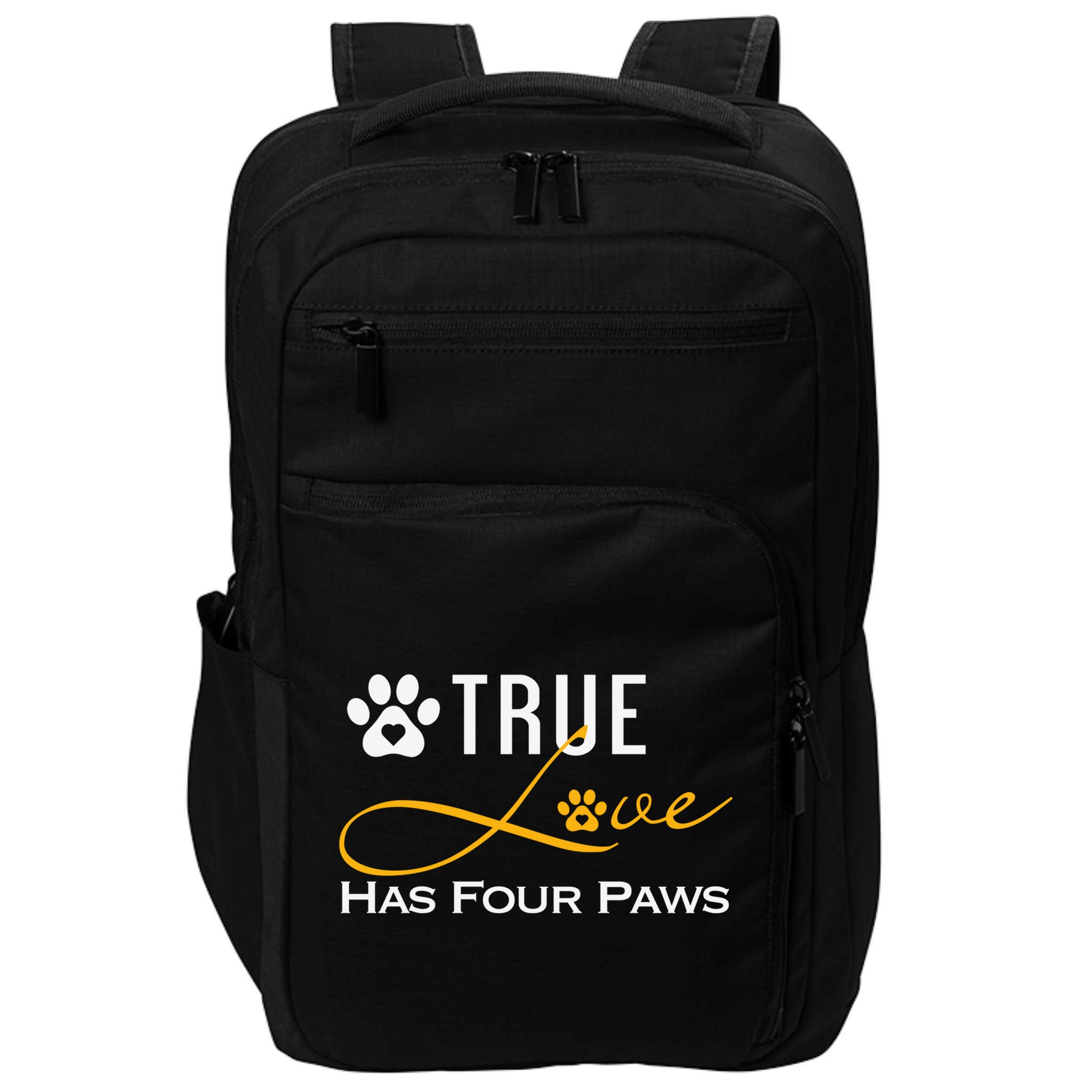 True Love Has Four Paws Funny Dogs Cats Valentine Gift Impact Tech Backpack
