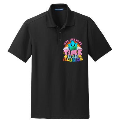 Time Like Hope Time Is An Illusion Lumalee Blue Luma Star Dry Zone Grid Polo