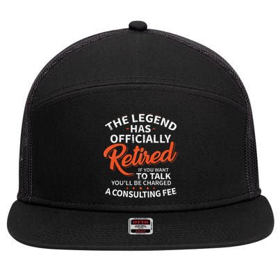 The Legend Has Retired Men Officer Officially Retirement 7 Panel Mesh Trucker Snapback Hat