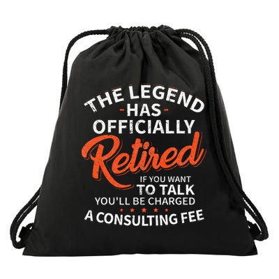 The Legend Has Retired Men Officer Officially Retirement Drawstring Bag