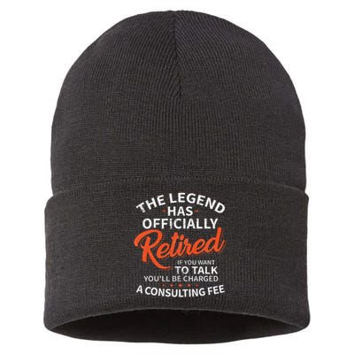 The Legend Has Retired Men Officer Officially Retirement Sustainable Knit Beanie