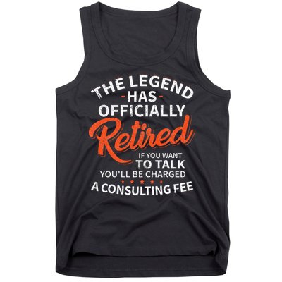 The Legend Has Retired Men Officer Officially Retirement Tank Top