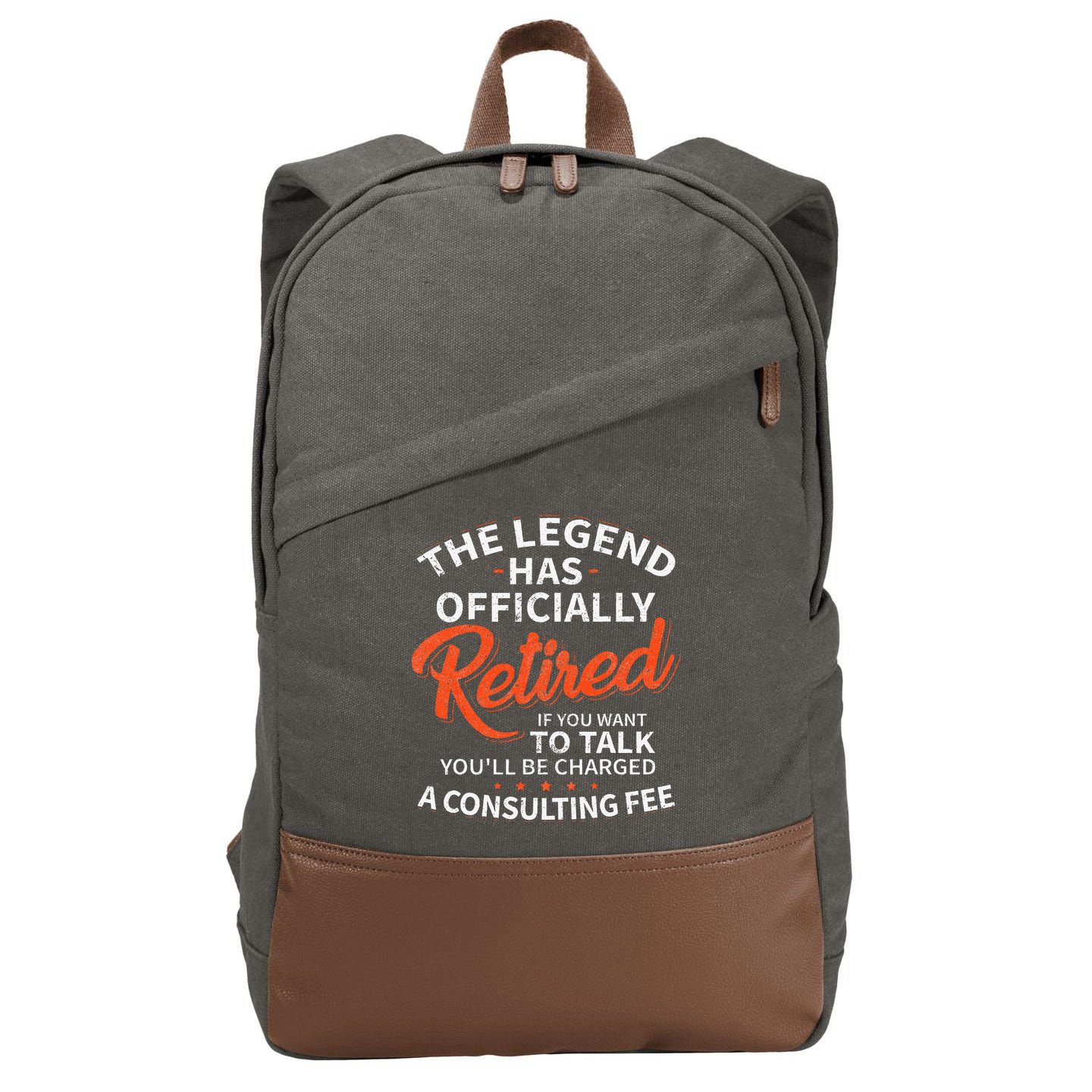 The Legend Has Retired Men Officer Officially Retirement Cotton Canvas Backpack